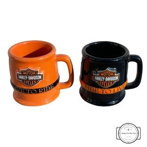 Harley Davidson Set of 2 Ceramic Shot Glass Mugs